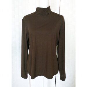 Weekenders Turtleneck Top Medium Brown Vintage Preppy Coastal Grandma Lagenlook